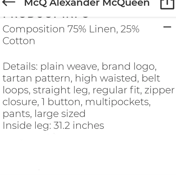 McQ By Alexander McQueen Linen Pants - Picture 15 of 15